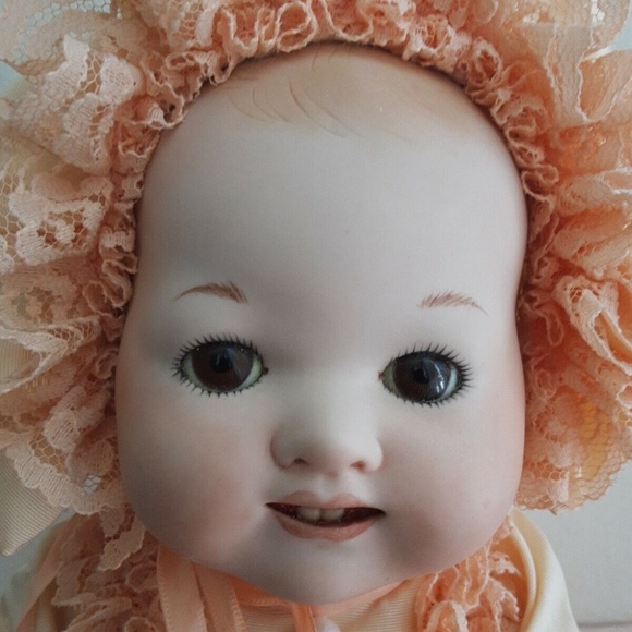 Reproduction AM Germany Artist Porcelain Doll Signed Full Body Jointed - Picture 3 of 14